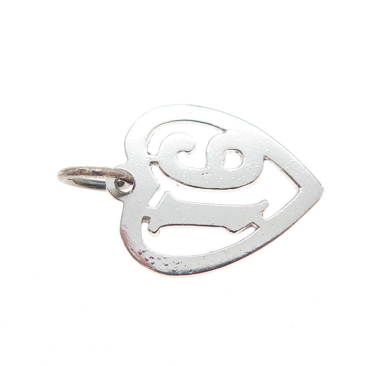 925 Sterling Silver Vintage Sweet 16 Heart Minimalist Charm Pendant