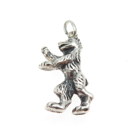 800 Silver Antique Art Deco Royal Bear Charm Pendant