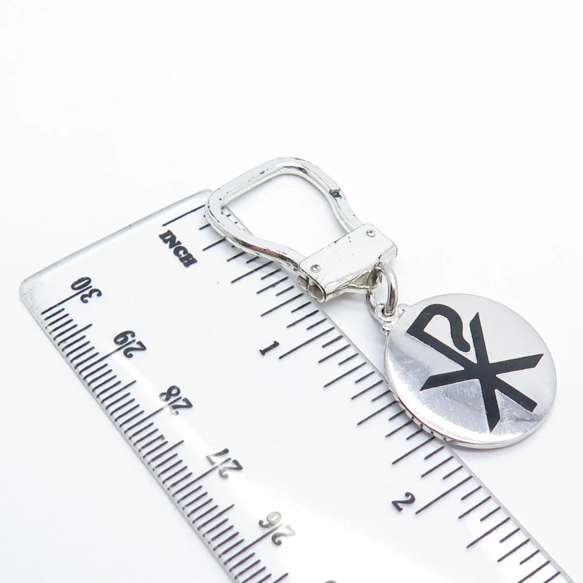 925 Sterling Silver Vintage Creed Religious Theme Key Ring