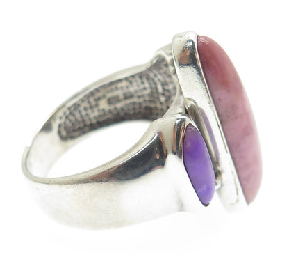 WHITNEY KELLY 925 Sterling Silver Vintage Real Multi-Gem Ring Size 9.5