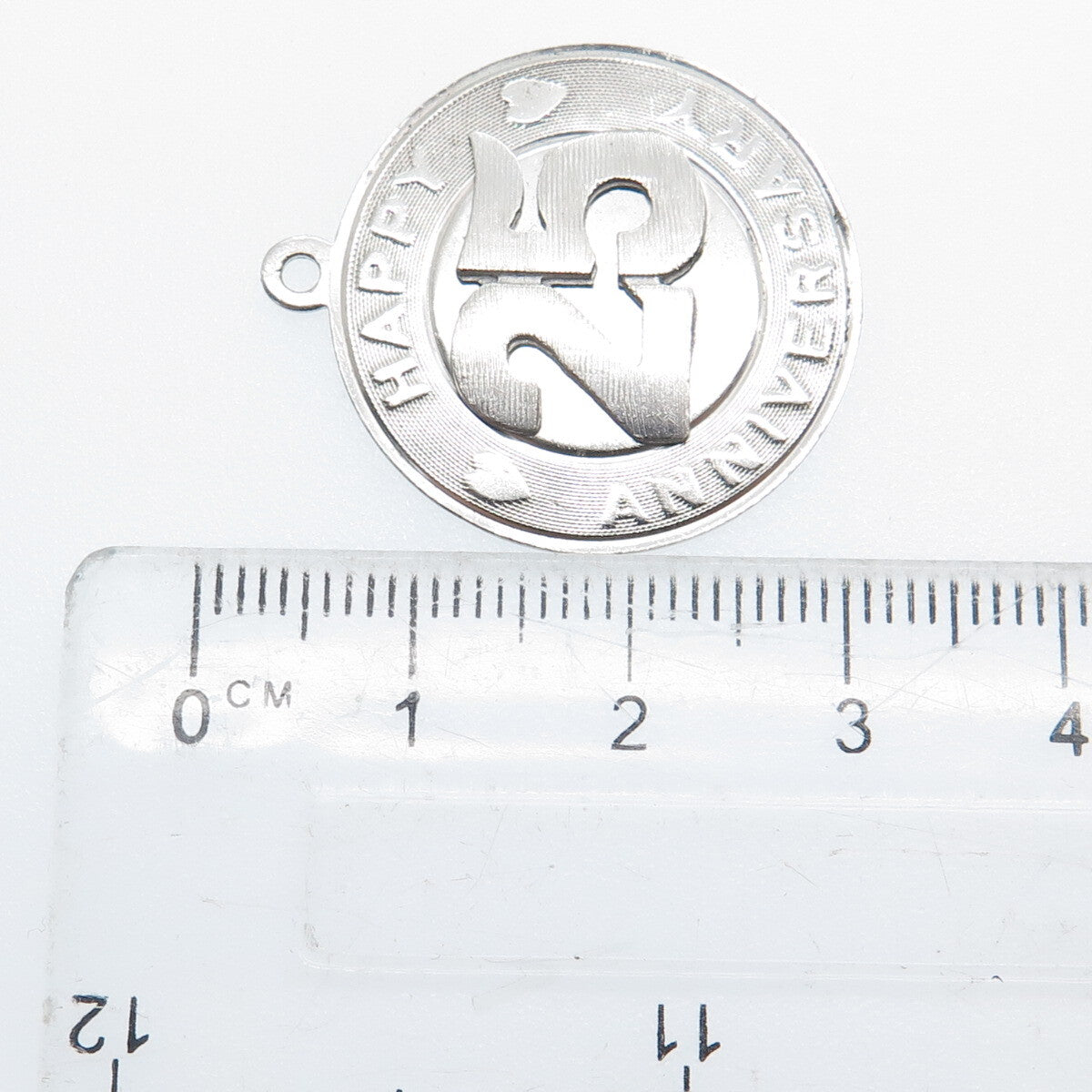 925 Sterling Silver Vintage M&M Happy 25th Anniversary Charm Pendant