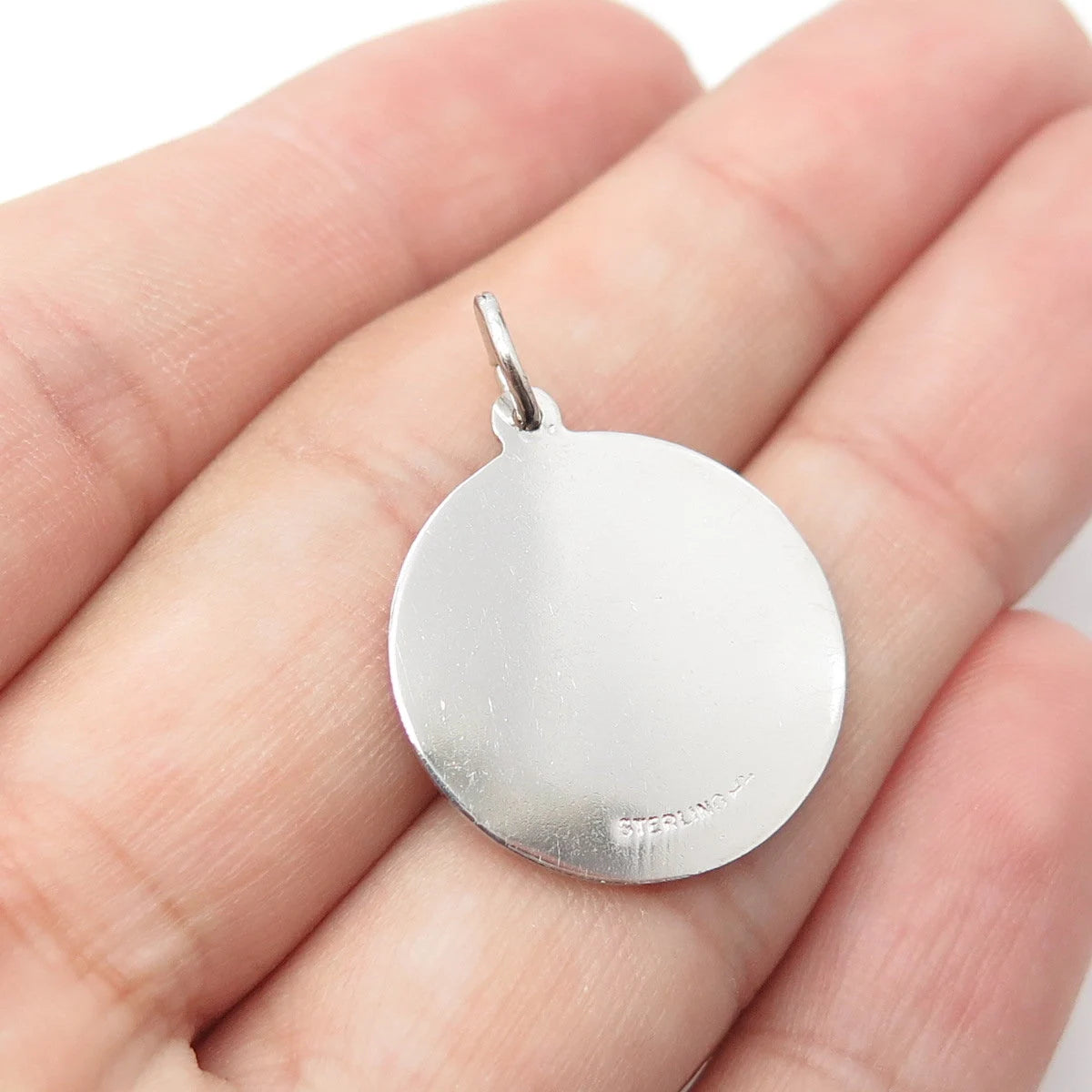 GRIFFITH & SONS 925 Sterling Silver Vintage "Mother" Round Medal Pendant