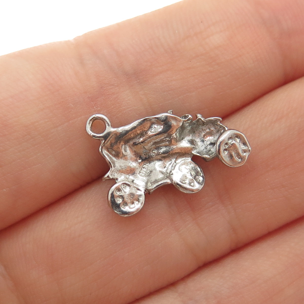 925 Sterling Silver Vintage Retro Car Minimalist Charm Pendant