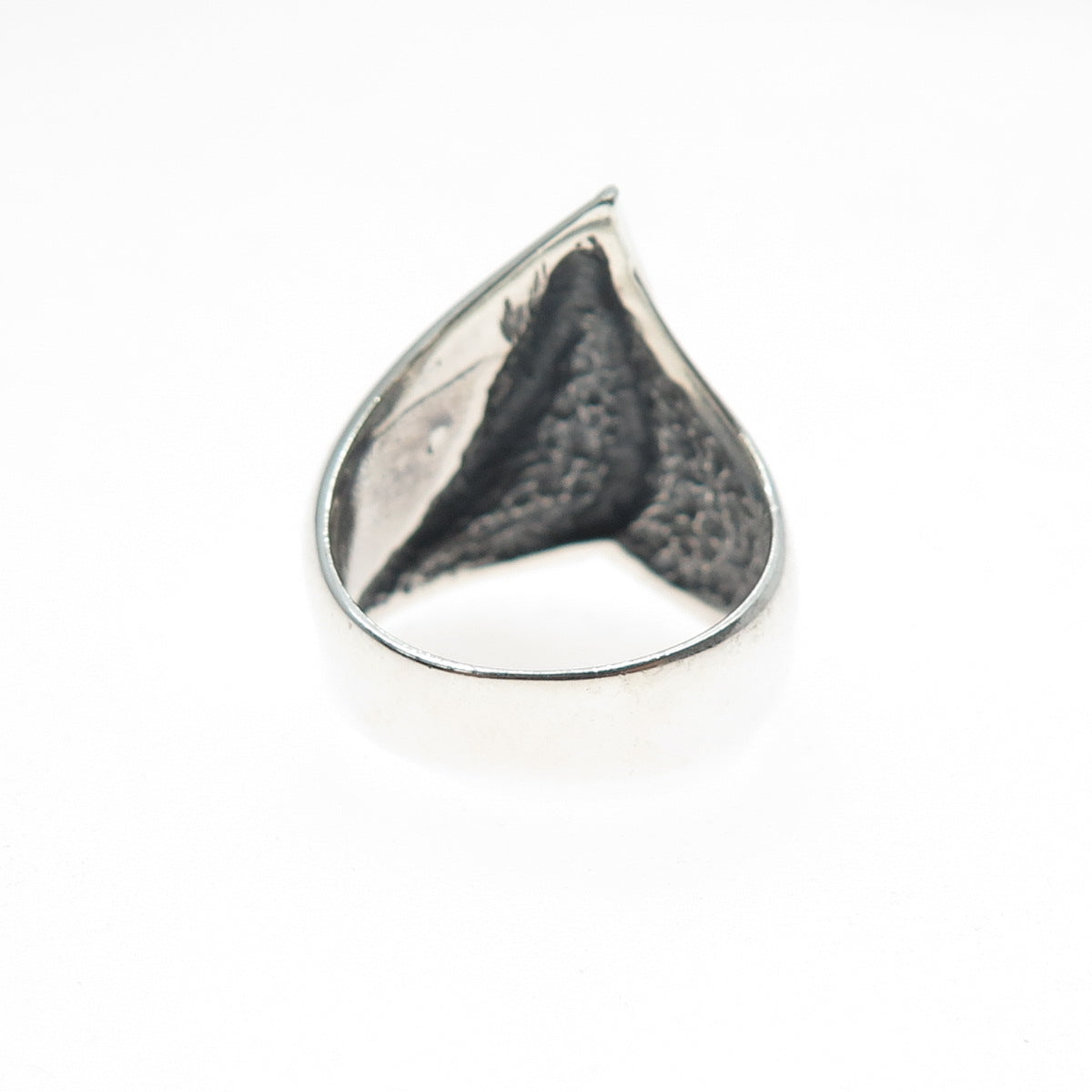 925 Sterling Silver Vintage Modernist Flame Ring Size 6.5
