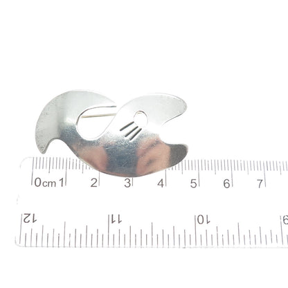 925 Sterling Silver Vintage Mexico Modernist Whale Pin Brooch