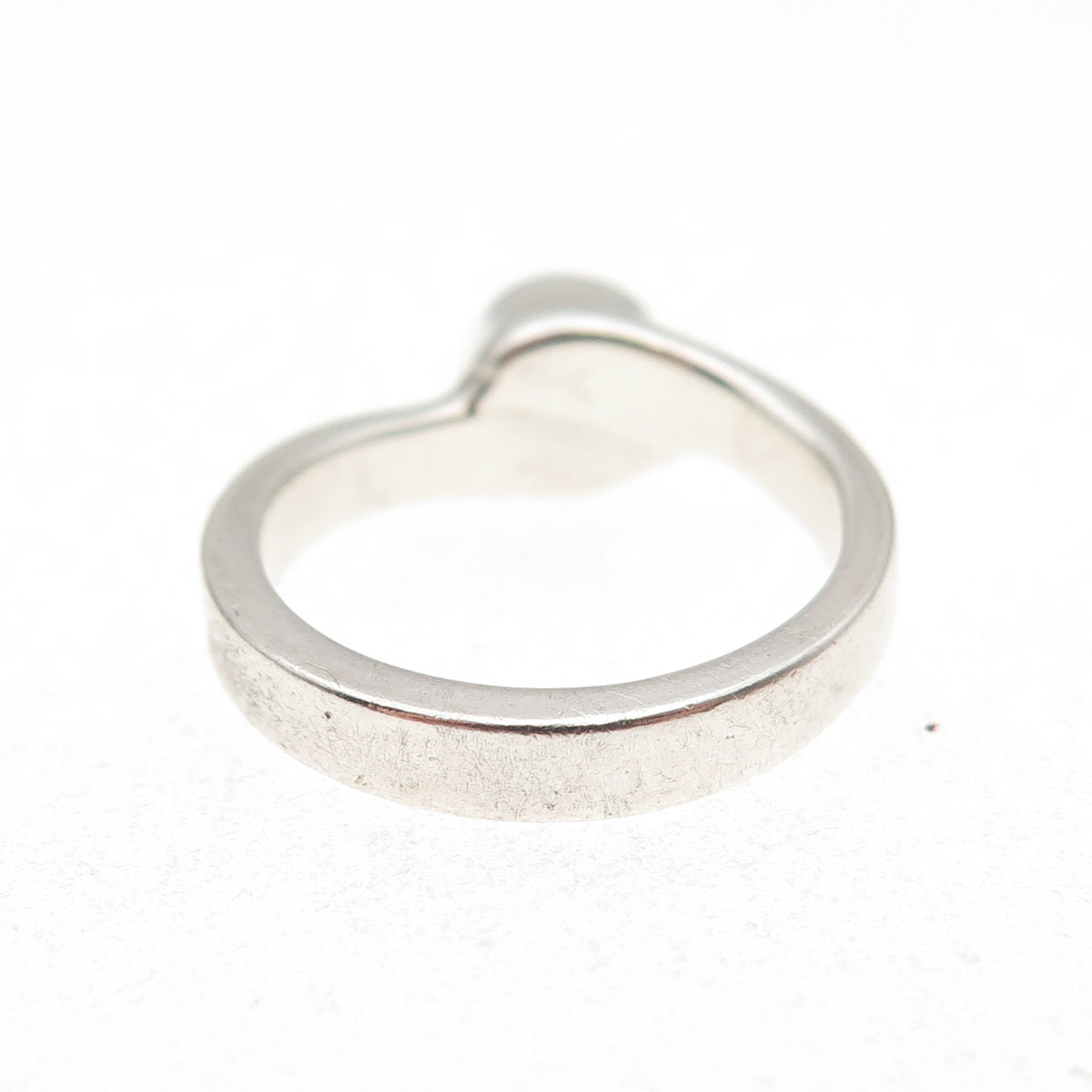 925 Sterling Silver Vintage Round-Cut C Z Modernist Ring Size 5