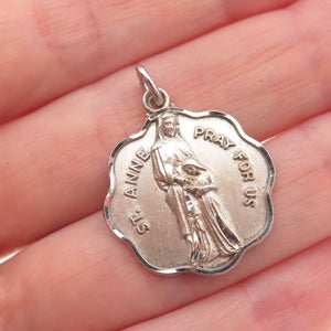 Creed 925 Sterling Silver Vintage Music 1965 St. Anne Oxidized Charm Pendant