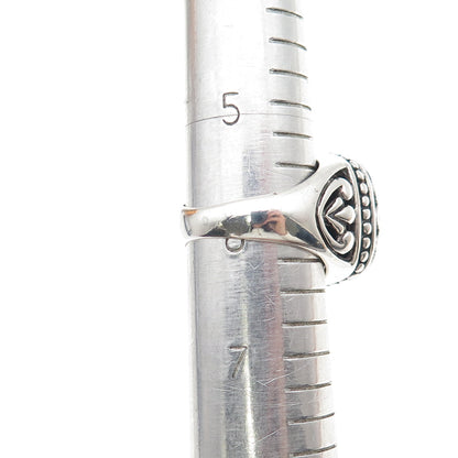 CHAPAL ZENRAY 925 Sterling Silver Vintage Real Black Onyx Oxidized Ring Size 6