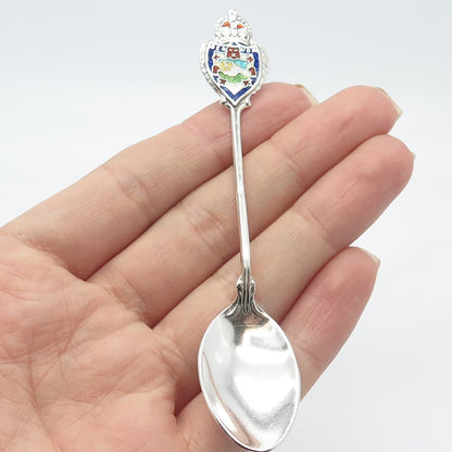 925 Sterling Silver Antique BMCo Colorful Enamel "Bermuda" Coat of Arms Spoon