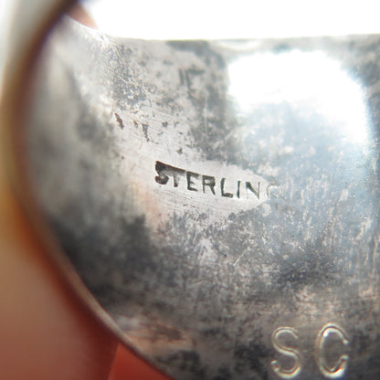 925 Sterling Silver Vintage 1972 Lab-Created Sapphire IHM School Ring Size 8.25