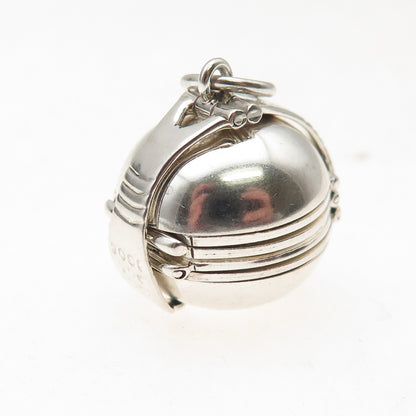 925 Sterling Silver Vintage Transformer Ball Oxidized Locket Charm Pendant