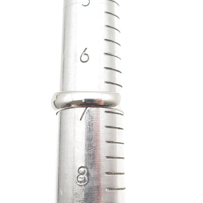 925 Sterling Silver Vintage Real Tyrone Turquoise Modernist Ring Size 7