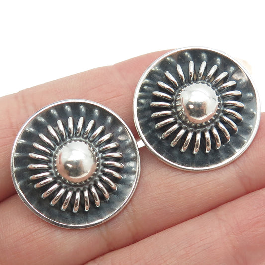 HANS JENSEN 925 Sterling Silver Vintage Denmark Modernist Spring Cufflinks