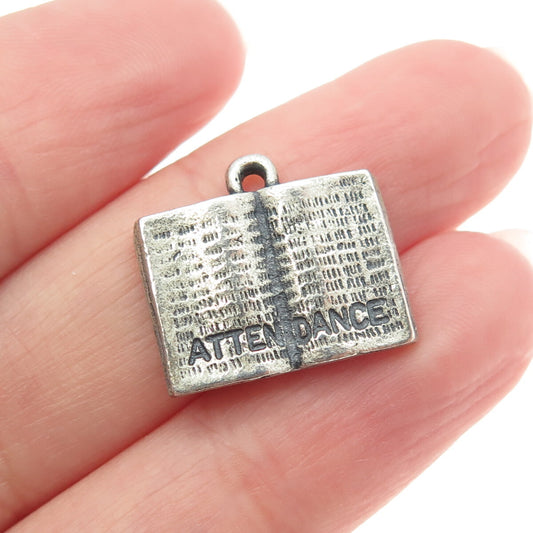 LGB BALFOUR Sterling Silver Vintage Attendance & Directory Minimalist Pendant