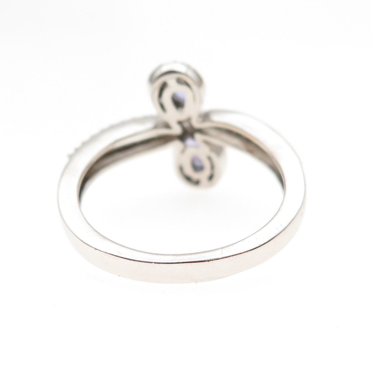 Chuck Clemency 925 Sterling Silver Real Tanzanite & White Topaz Ring Size 8