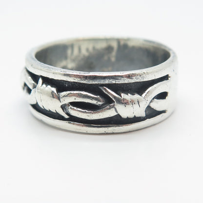 925 Sterling Silver Vintage Celtic Knot Handmade Band Ring Size 11.5
