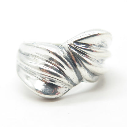 925 Sterling Silver Vintage Textured Modernist Ring Size 6