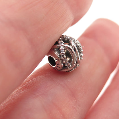 Pandora 925 Sterling Silver C Z Essence Caring Slide Bead Charm