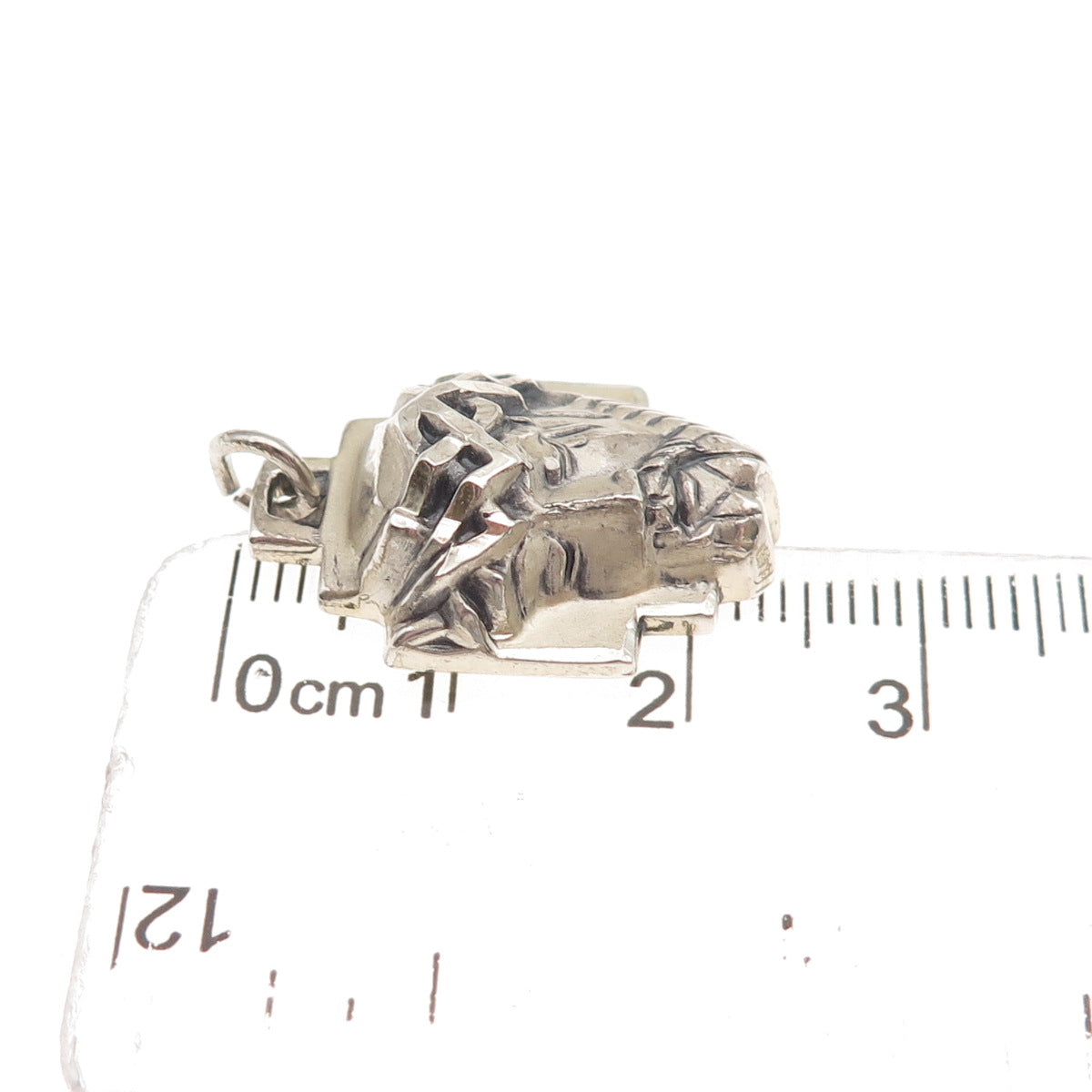 Creed 925 Sterling Silver Vintage Jesus Cross Oxidized Charm Pendant