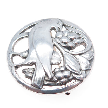 GEORG JENSEN 925 Sterling Silver Antique Denmark Dove Pin Brooch #175