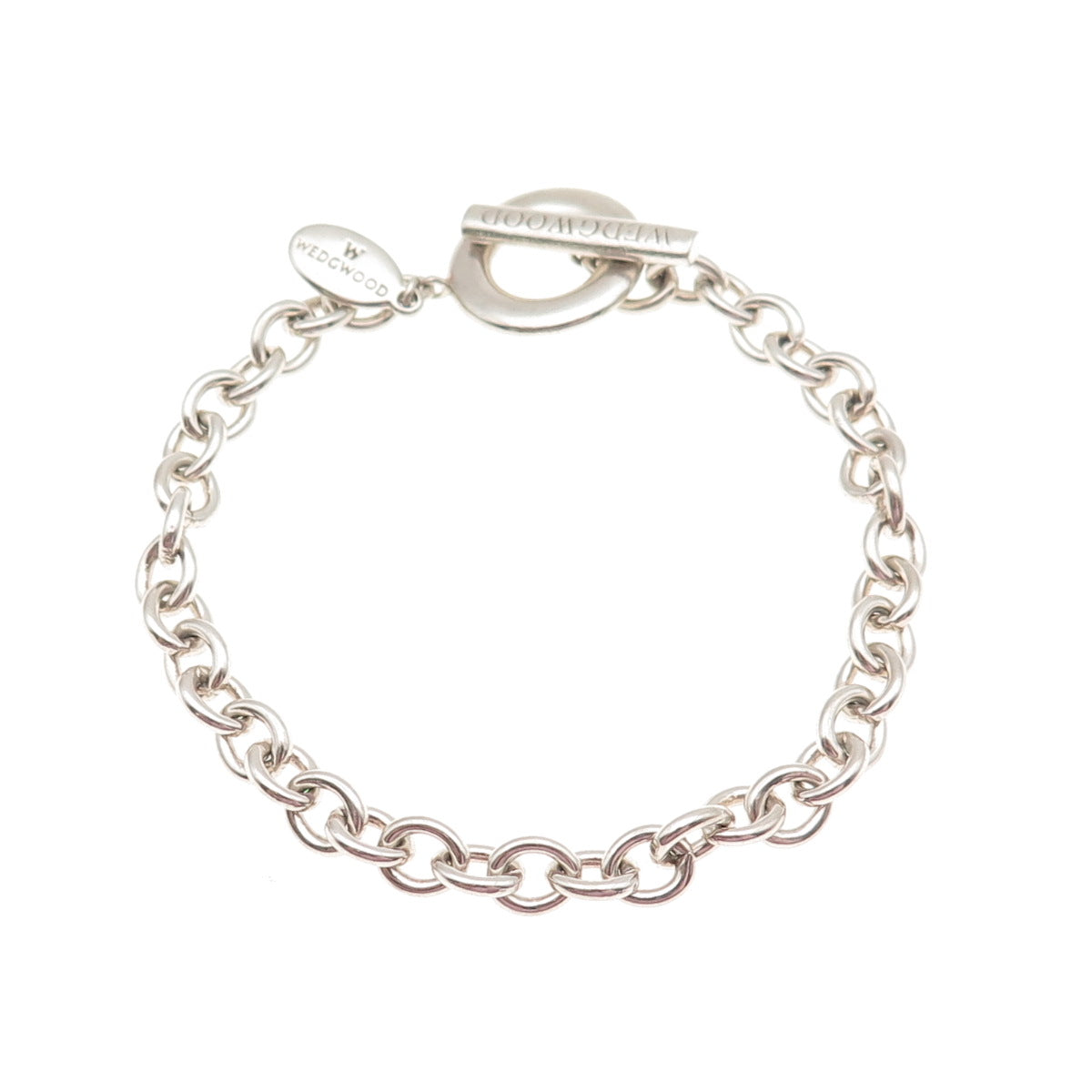 Wedgwood 925 Sterling Silver Vintage Cable Link Bracelet 6.75"