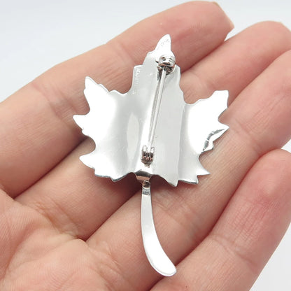 925 Sterling Silver Vintage Beau Leaf Pin Brooch