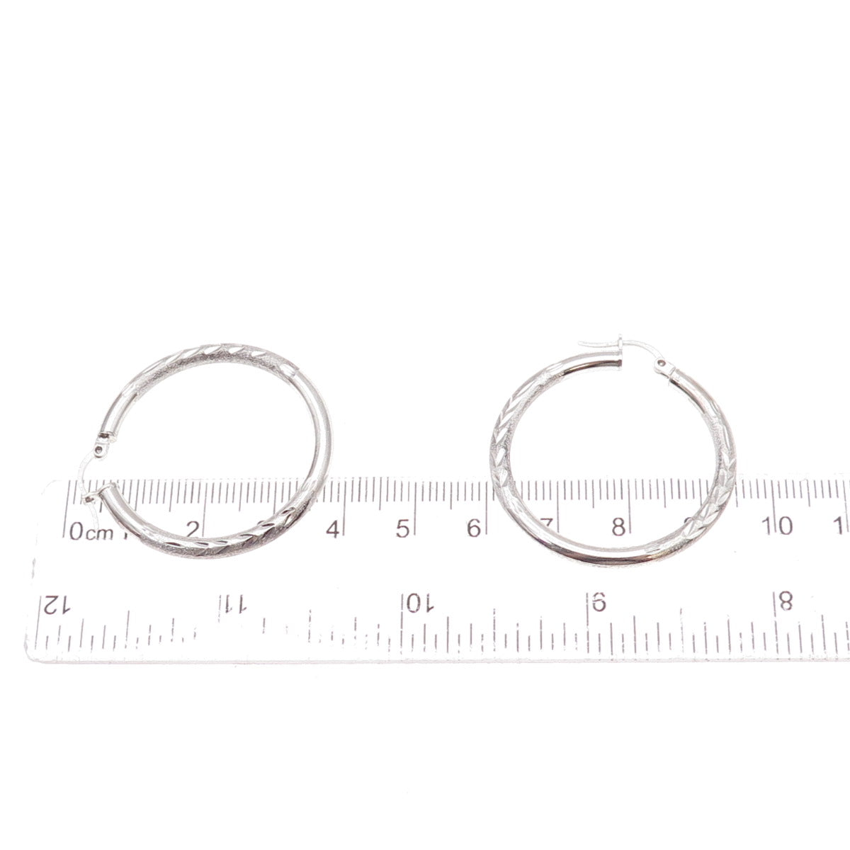 925 Sterling Silver Vintage Tube Hoop Earrings