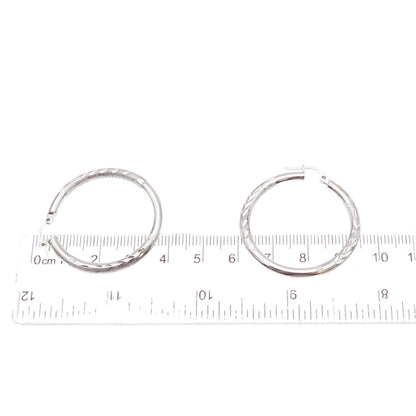 925 Sterling Silver Vintage Tube Hoop Earrings