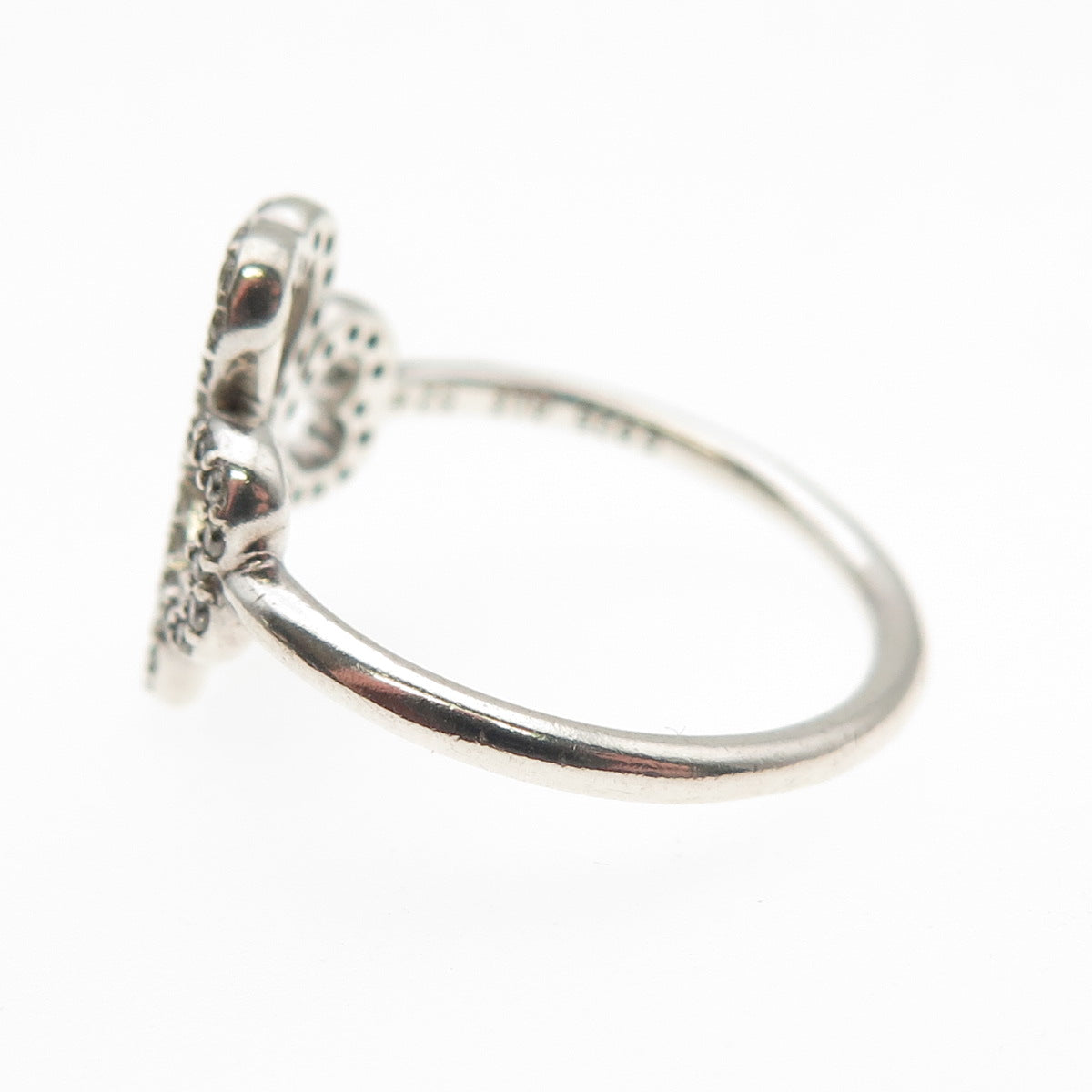 Pandora 925 Sterling Silver Round-Cut C Z Petals of Love Ring Size 6.25