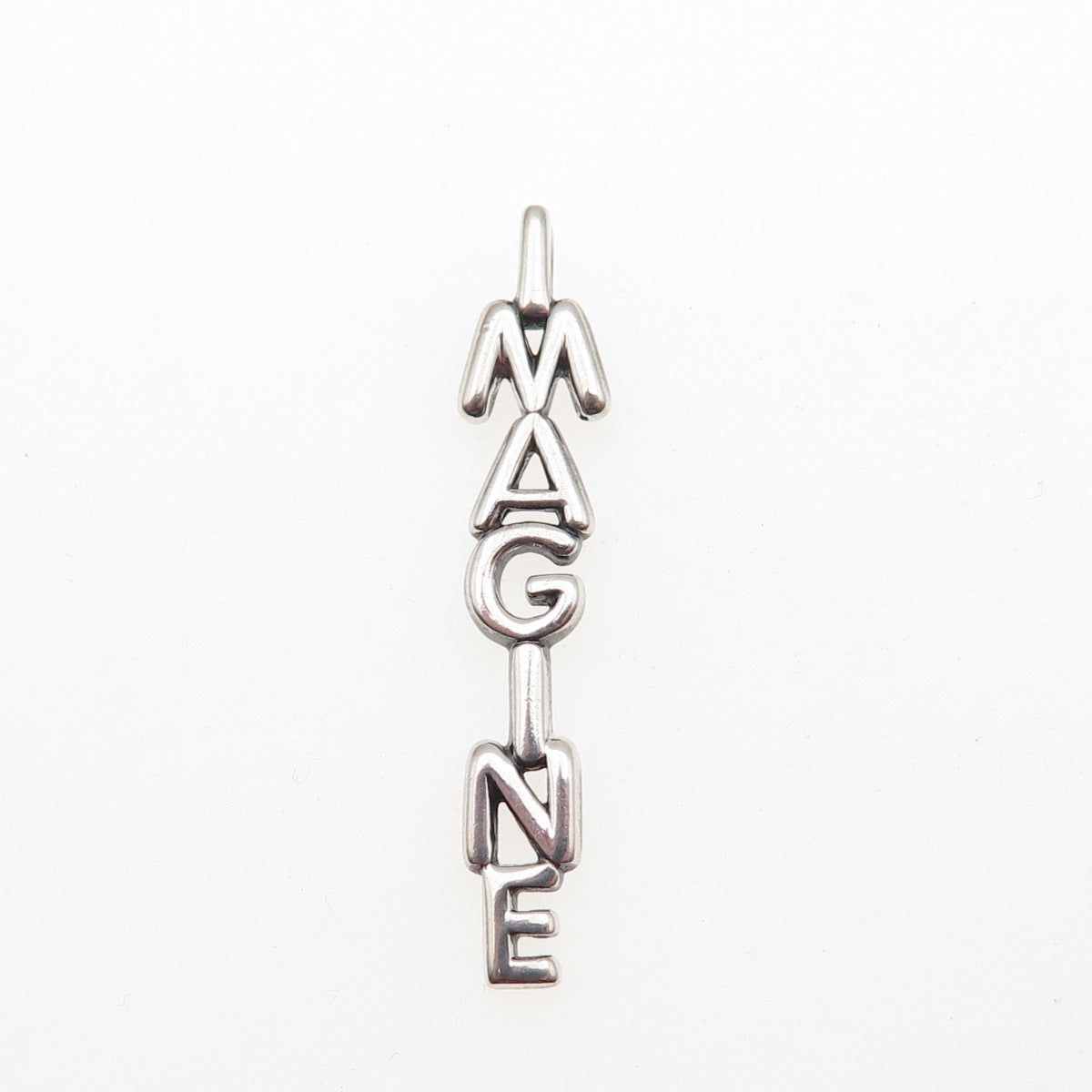 925 Sterling Silver Vintage John Lennon Imagine Charm Pendant