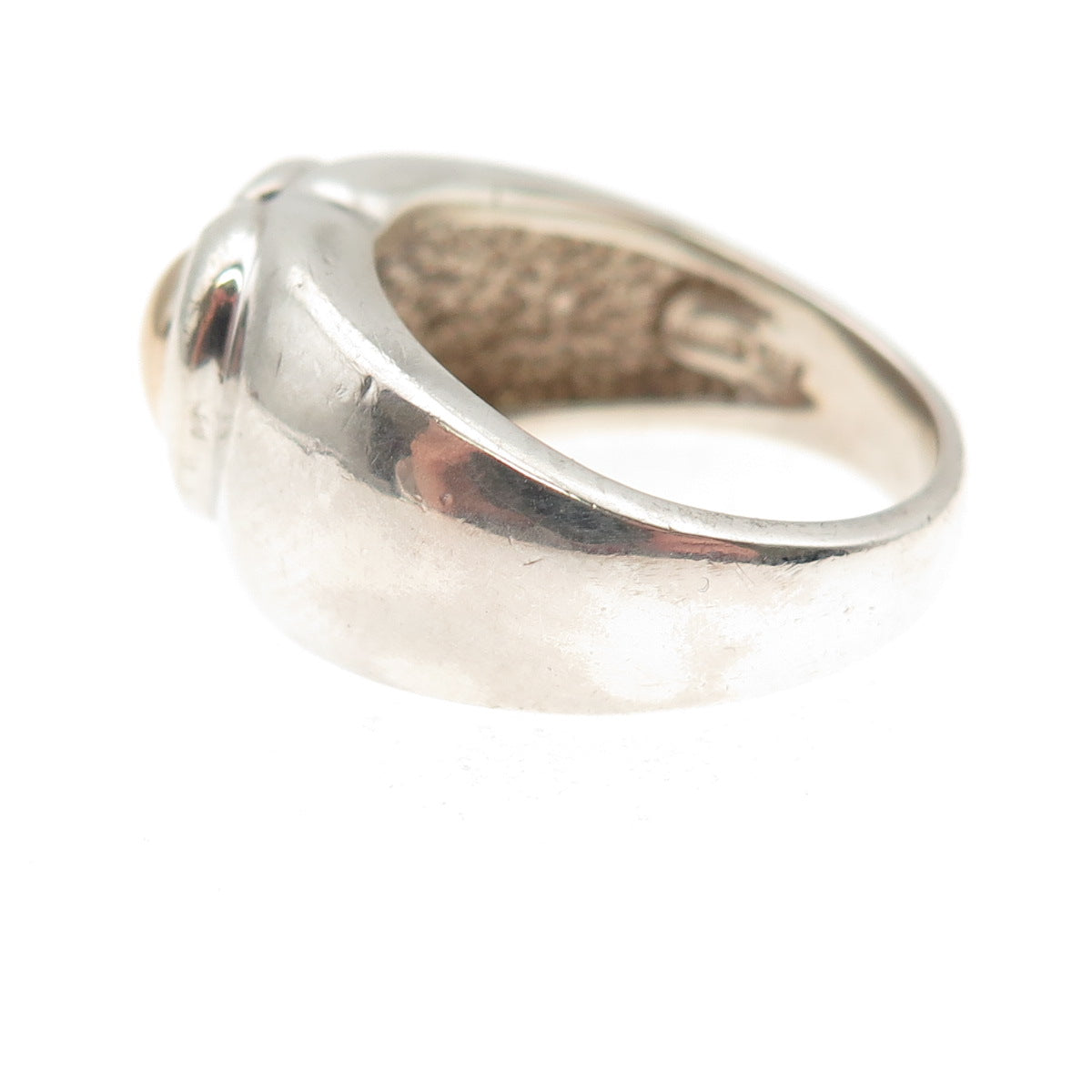 Ross Simons 925 Sterling Silver 14K Gold Vintage Heart Oxidized Ring Size 7