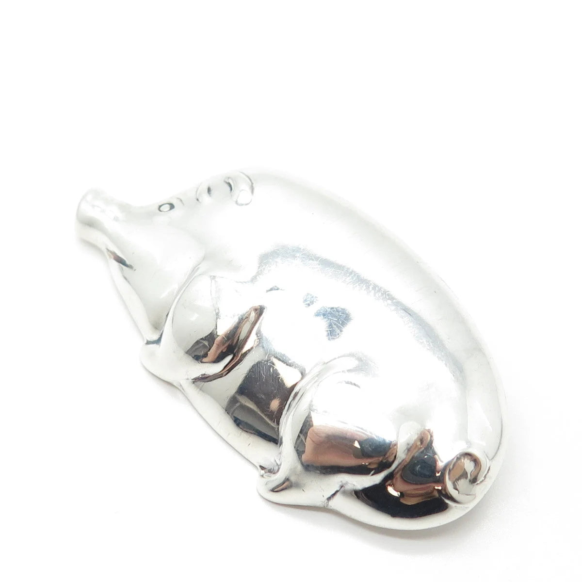 925 Sterling Silver Vintage Pig Boar Pin Brooch