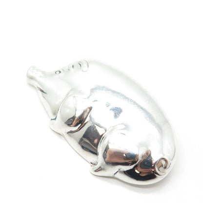 925 Sterling Silver Vintage Pig Boar Pin Brooch