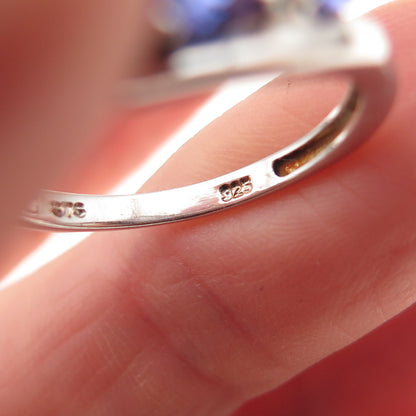 Chuck Clemency 925 Sterling Silver Real Oval-Cut Tanzanite Ring Size 8.25