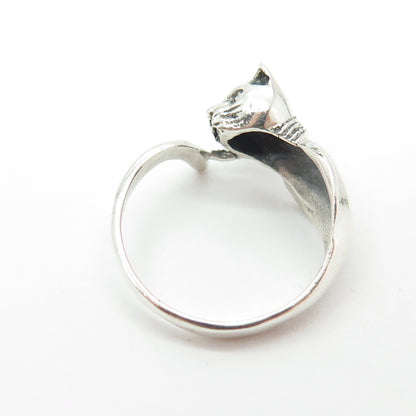 925 Sterling Silver Vintage Cat Ring Size 7.75