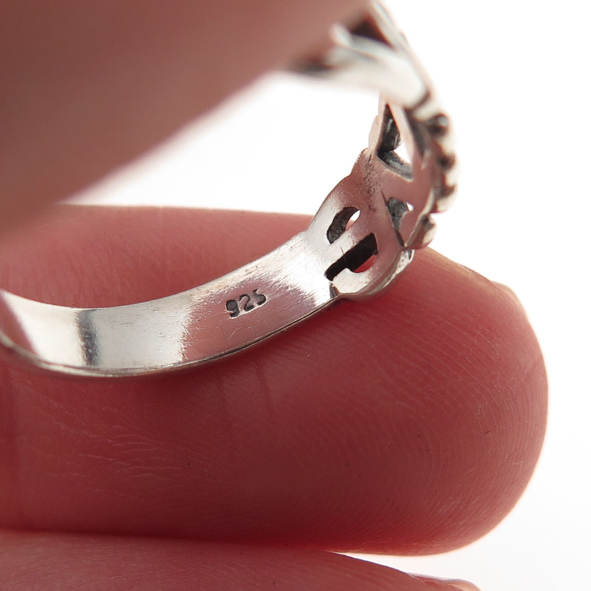 925 Sterling Silver Vintage Love Oxidized Ring Size 6