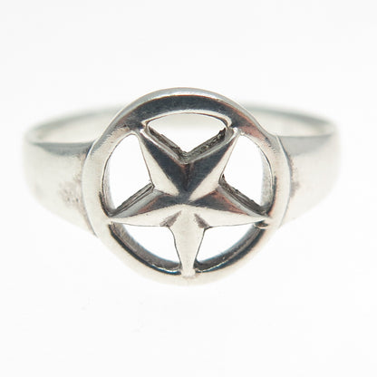 925 Sterling Silver Vintage Star Ring Size 7.75