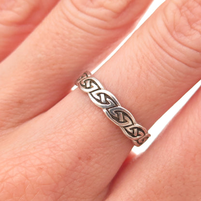 Avon & RJ Graziano 925 Sterling Silver Vintage Celtic Knot Band Ring Size 6.25