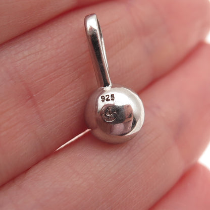 925 Sterling Silver Real Black Onyx Mini Charm Pendant
