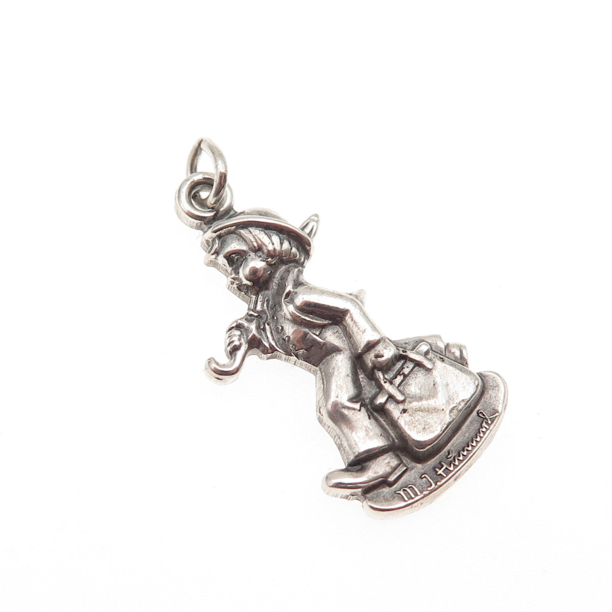 Goebel 925 Sterling Silver Vintage 1990 Merry Wanderer M.I. Hummel Mini Pendant