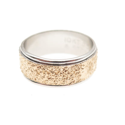 Joseph Esposito Sterling 10K Gold Filled Vintage Rotating Band Ring Size 6.25