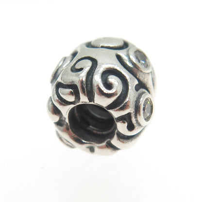 PANDORA 925 Sterling Silver Vintage Round-Cut C Z Daydream Bead Charm