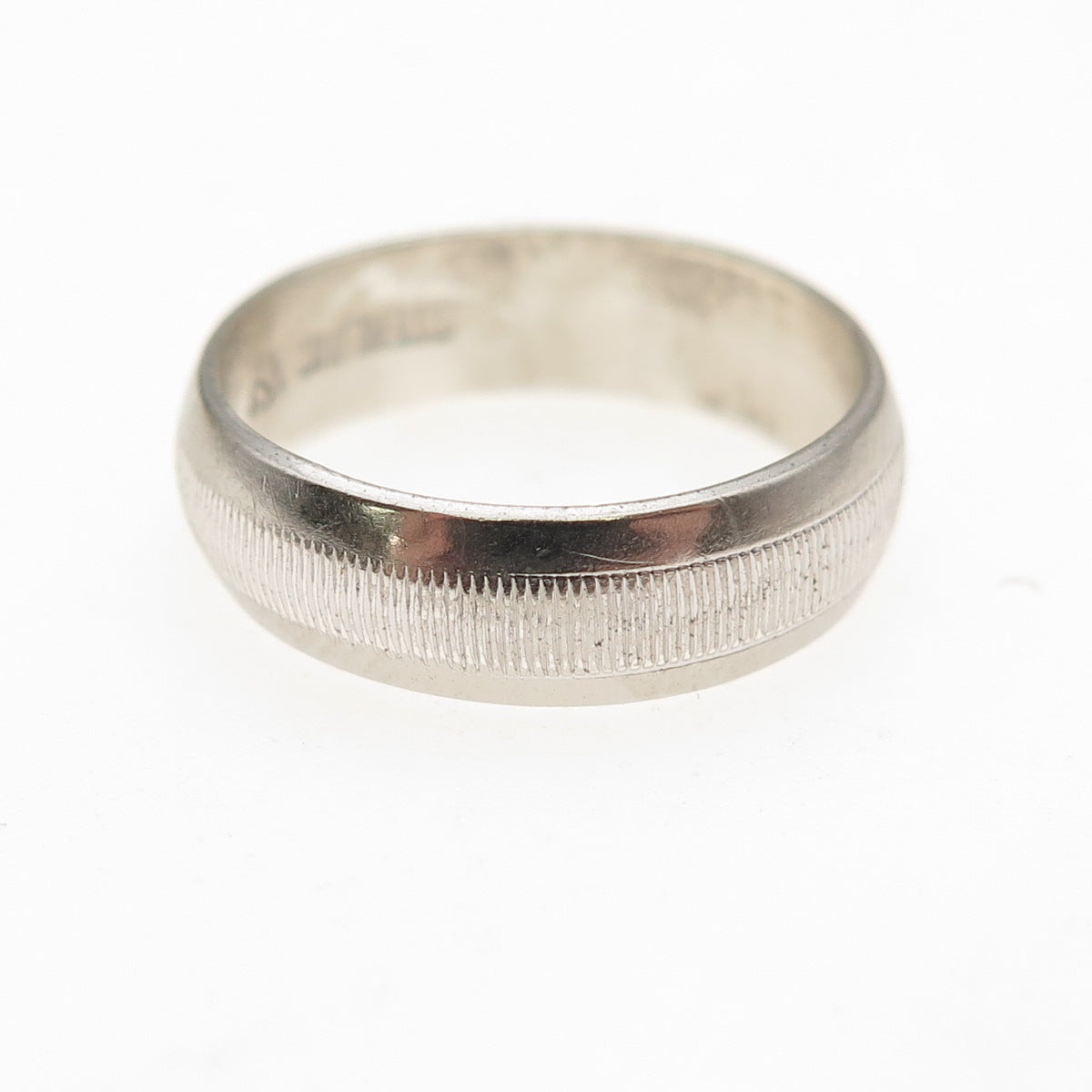 J.D. Schlang Co. 925 Sterling Silver Vintage Ribbed Wedding Band Ring Size 6