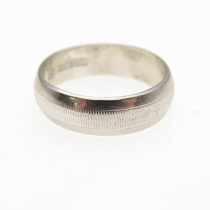 J.D. Schlang Co. 925 Sterling Silver Vintage Ribbed Wedding Band Ring Size 6