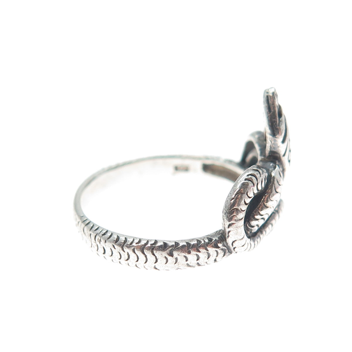925 Sterling Silver Vintage Snake Oxidized Ring Size 6.25