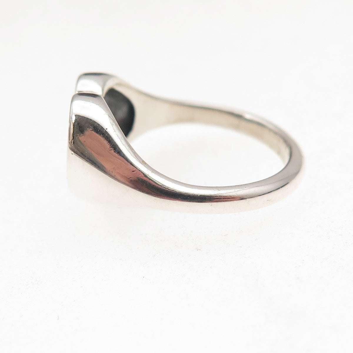 Pandora 925 Sterling Silver Round-Cut C Z Heart Signet Ring Size 6