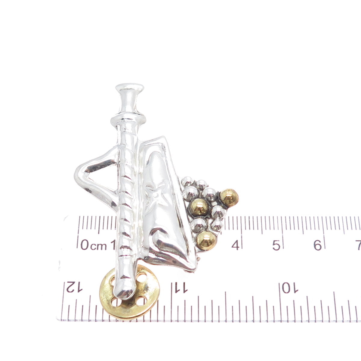 ATI ANNIKA WITT Sterling Silver 2-Tone Vintage Mexico Gold Mining Cart Brooch