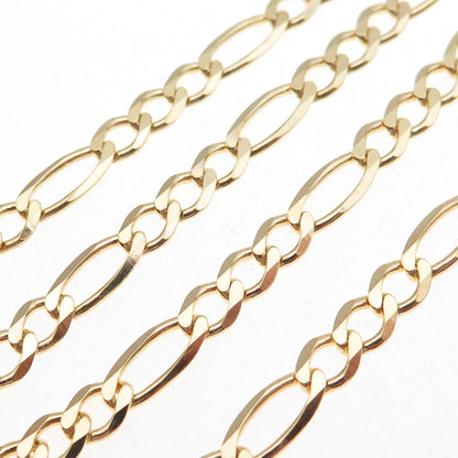 Han 925 Sterling Silver Gold Plated Italy Figaro Chain Necklace 18"