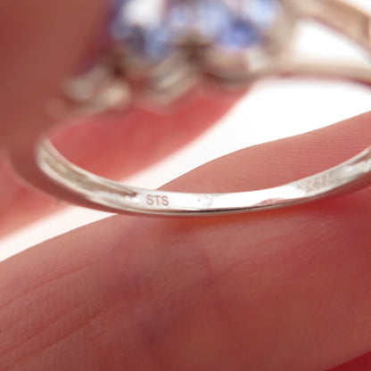 Chuck Clemency 925 Sterling Silver Real Oval-Cut Tanzanite Ring Size 8