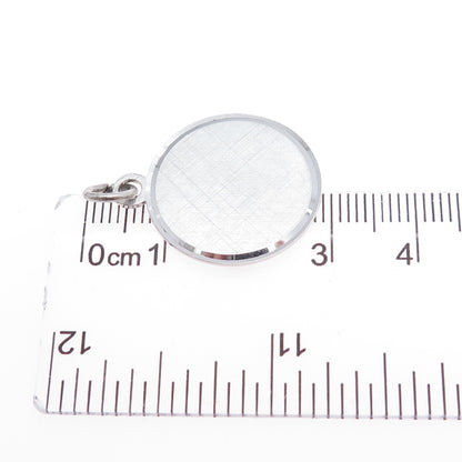 LAMODE 925 Sterling Silver Vintage Round Tag Charm Pendant